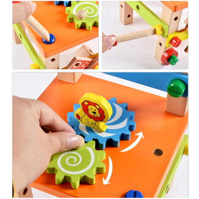 Jucarie din lemn de asamblat scăunel cu accesorii JC23 [7]