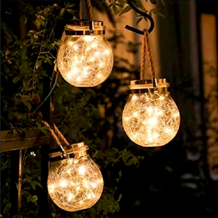Lampă solară din sticlă, felinar, 14 cm înălțime, exterior, diverse culori [2]