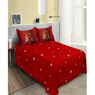 Lenjerie de pat 2 persoane, bumbac finet, 6 piese, 2 fețe, Crăciun SPAC2328 [2]
