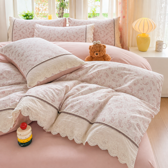 Lenjerie de pat bumbac 100%, 4 piese, model paisley, BCP413 [3]