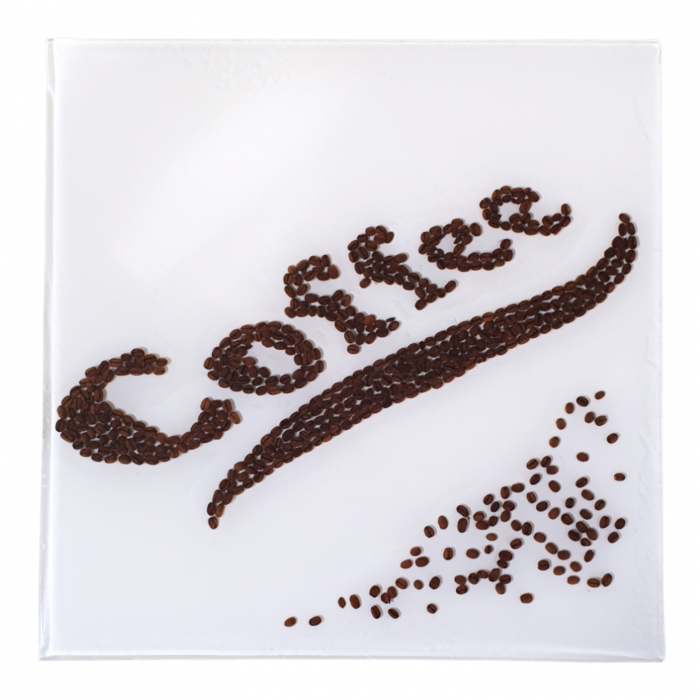 Măsuță cafea unicat, realizată manual, cu boabe de cafea, acoperită cu rășină epoxidică, 55 x 55 cm, N8 [3]