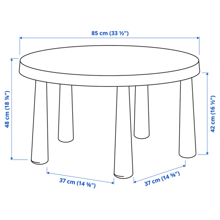 Măsuță din plastic pentru copii, rotundă, albastră, diametru 85 cm, MC22 [4]