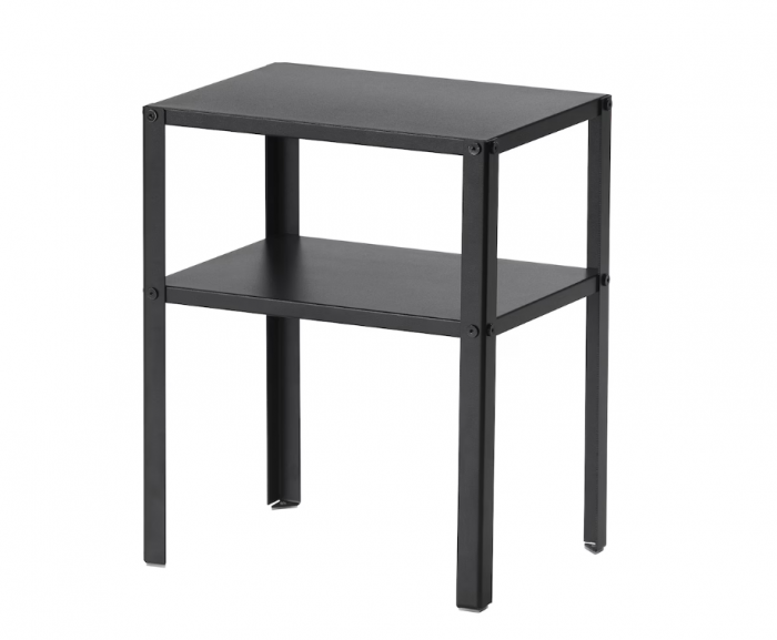 Noptieră modernă, 37 x 28 cm, înălţime 45 cm, cu poliţă, negru [2]