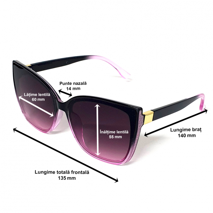 Ochelari de soare damă, cu filtru de protecție UV 400, cu toc cadou, OSD06 [5]