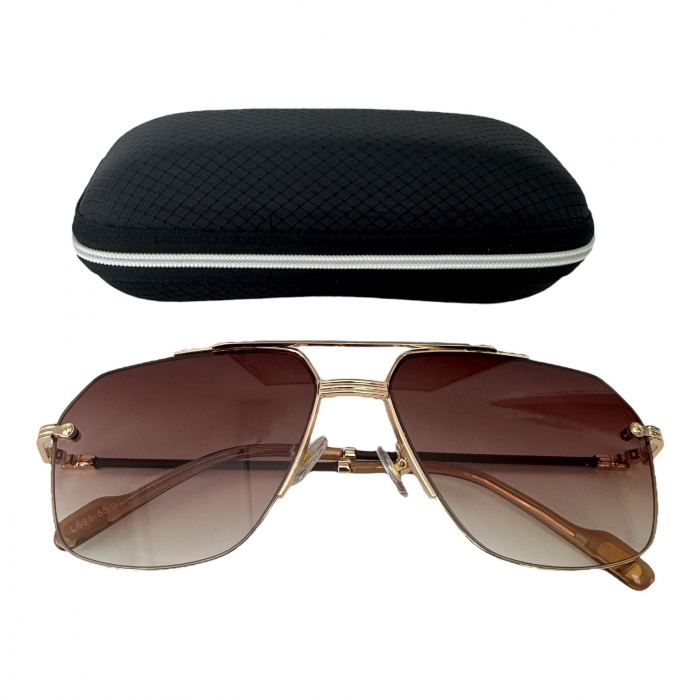 Ochelari de soare unisex, cu filtru de protecție UV 400, cu toc cadou, OSX41 [4]