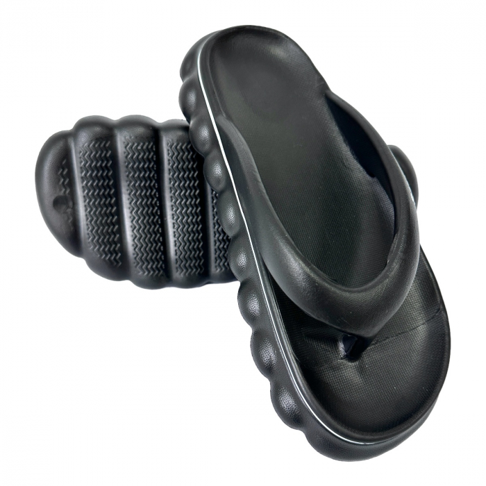 Papuci de plajă damă cu talpă groasă, negru, PD57 36/37 [2]