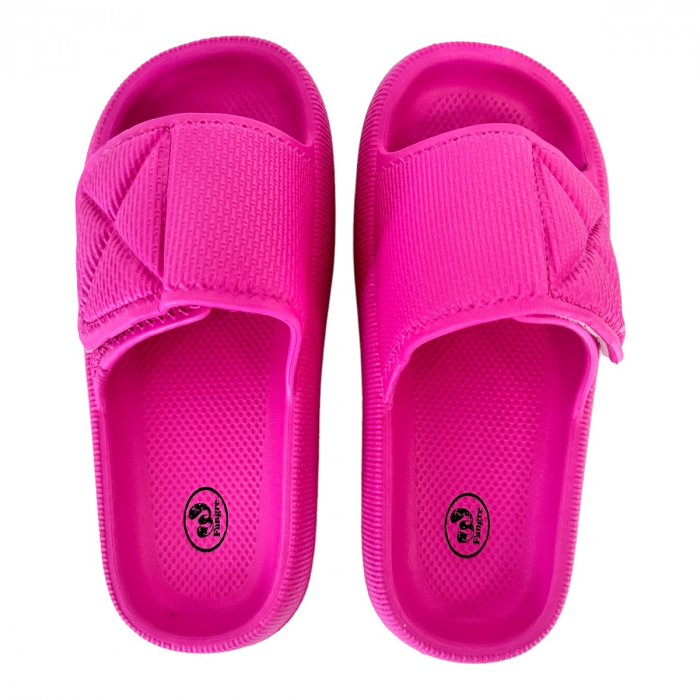 Papuci de plajă damă cu talpă groasă, baretă cu arici, fucsia, PD53 38/39 [3]