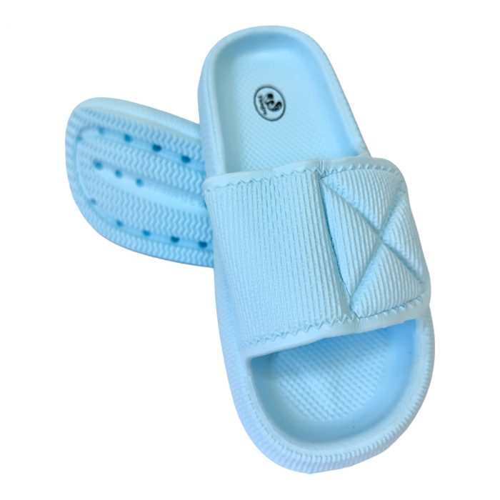 Papuci de plajă damă cu talpă groasă, baretă cu arici, albastru, PD52 40/41 [2]