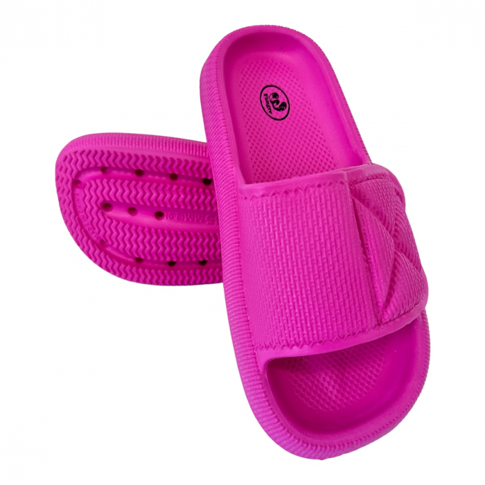 Papuci de plajă damă cu talpă groasă, baretă cu arici, fucsia, PD53 38/39 [2]
