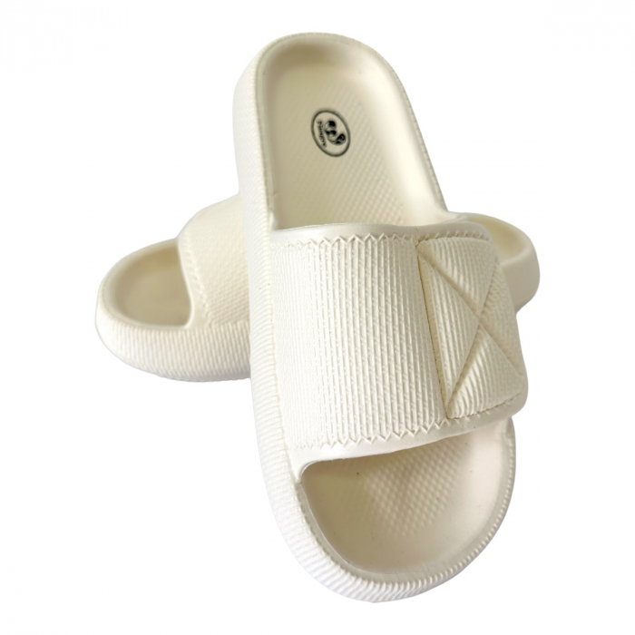 Papuci de plajă damă cu talpă groasă, baretă cu arici, crem, PD51 36/37 [4]