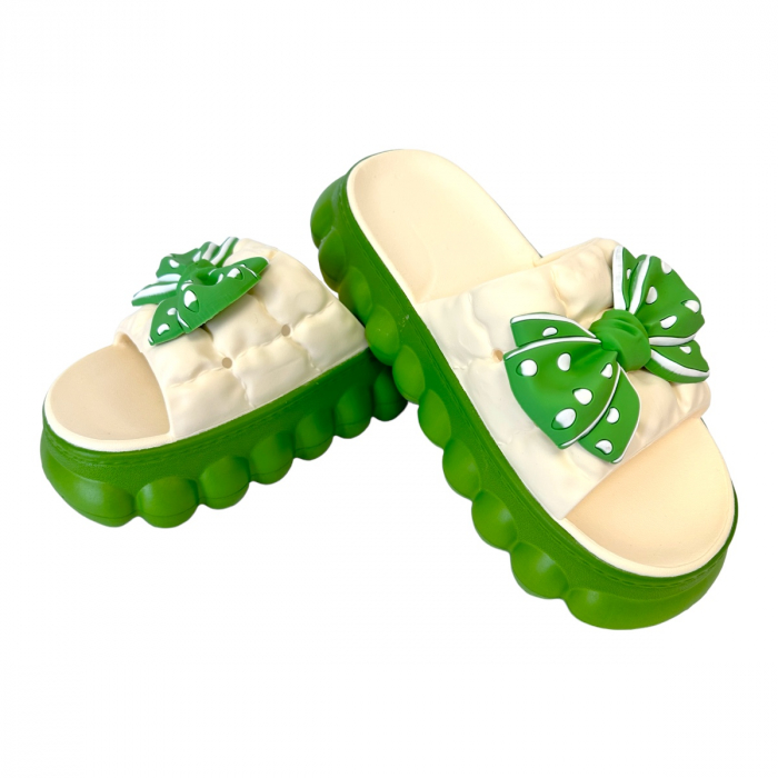 Papuci de plajă damă cu talpă groasă, verde, mărime 35/36, PD61 35/36 [4]
