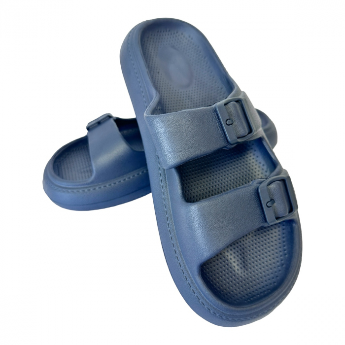 Papuci de plajă bărbați cu talpă groasă, cu cataramă, bleumarin, 40 - 41, PB22 40/41 [2]