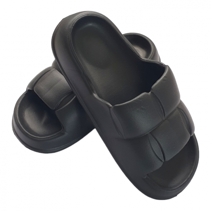 Papuci de plajă damă cu talpă groasă, mărimea 36/37, negru [1]