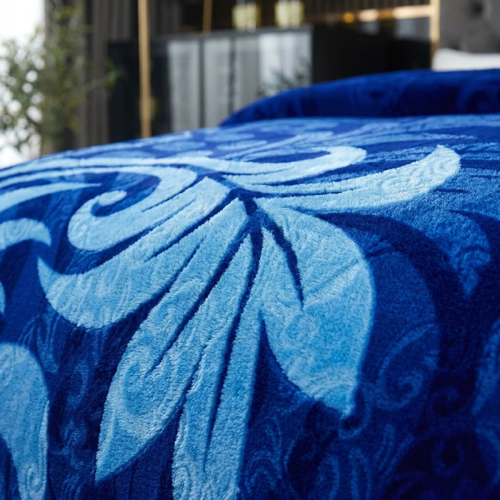 Pătură Cocolino Gofrată, 200x240 cm, 3D cu model, albastru royal, PGU202 [2]