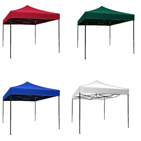 Pavilion de grădină, pliabil tip acordeon, cadru metalic 2 x 2 m, rosu, PV03 [6]