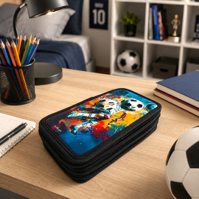 Penar complet echipat, 3 compartimente, 32 piese, pentru băieți, model Fotbal, PNB06 [7]