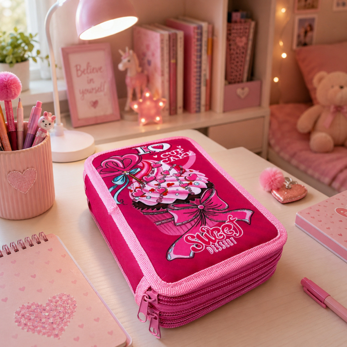 Penar complet echipat, 3 compartimente, 32 piese, pentru fete, Sweet Cake, PNF14 [7]