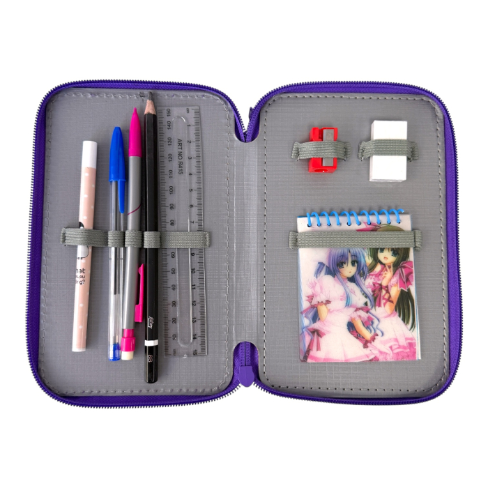 Penar complet echipat, 3 compartimente, 32 piese, pentru fete, mov, PNF09 [3]