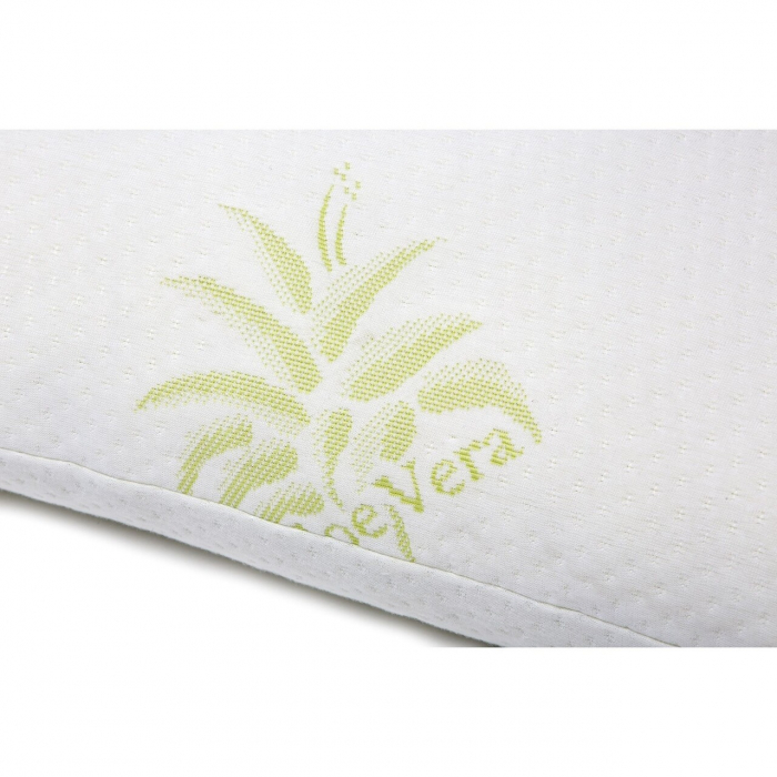 Pernă albă cu aloe vera, microfibră matlasată, antialergică, 50x70 cm [3]