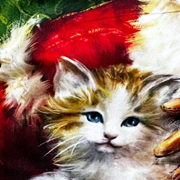 Pernă decorativă de Crăciun 40x40 cm cu Moș Crăciun și pisicuță PPC06 [4]