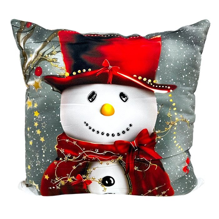 Pernă decorativă de Crăciun 40x40 cm cu om de zăpadă PPC04 [1]