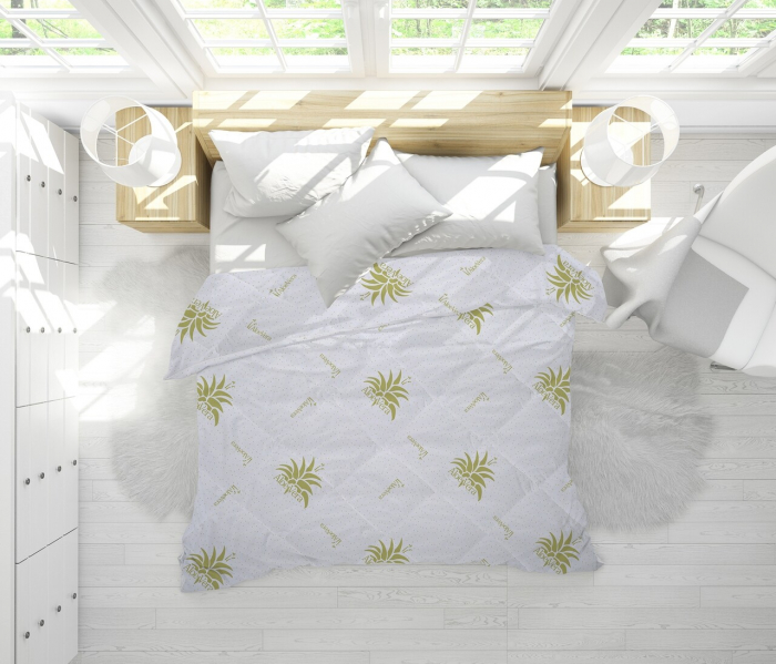 Pilotă albă cu aloe vera, microfibră matlasată, 200x220 cm, 250 g/mp [4]