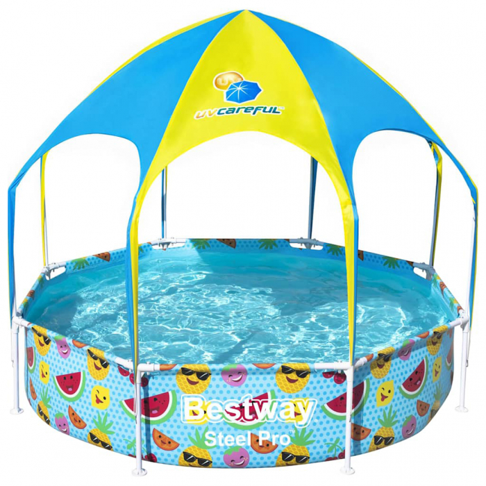 Piscină pentru copii cu parasolar protecție UV 1688 litri Bestway 244x51 cm [10]