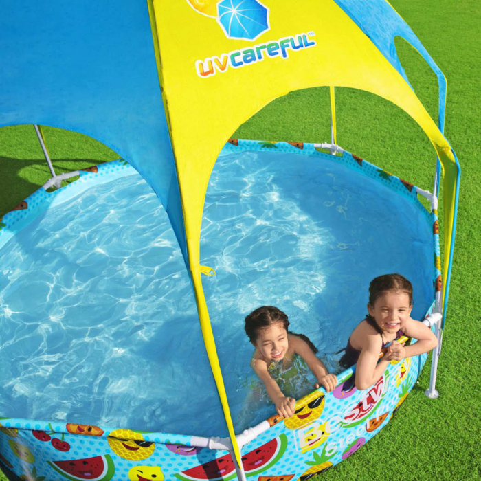 Piscină pentru copii cu parasolar protecție UV 1688 litri Bestway 244x51 cm [5]