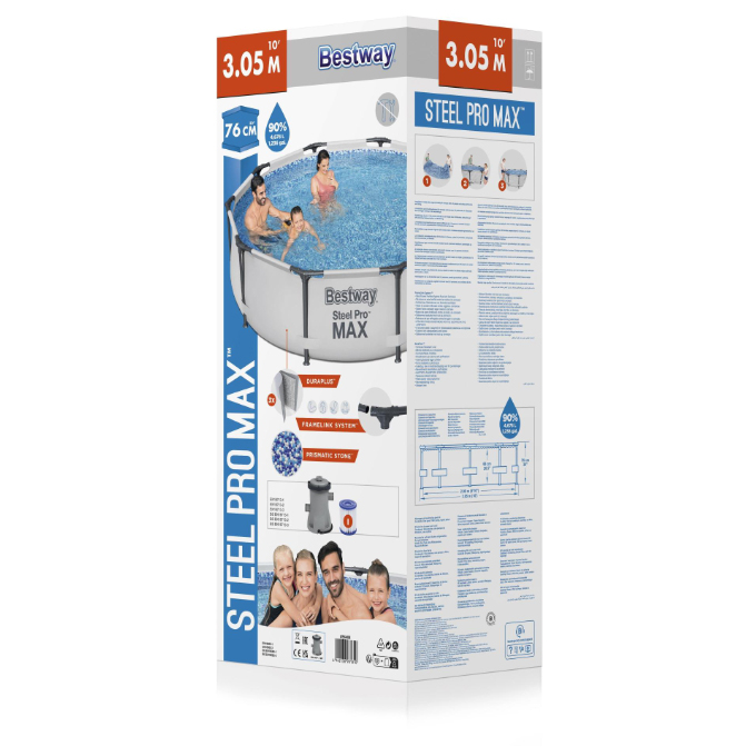 Piscină rotundă cadru metalic 4678 litri Bestway 305x76 cm cu pompă și flitru incluse [6]