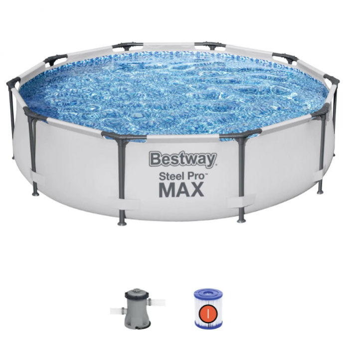 Piscină rotundă cadru metalic 4678 litri Bestway 305x76 cm cu pompă și flitru incluse [2]