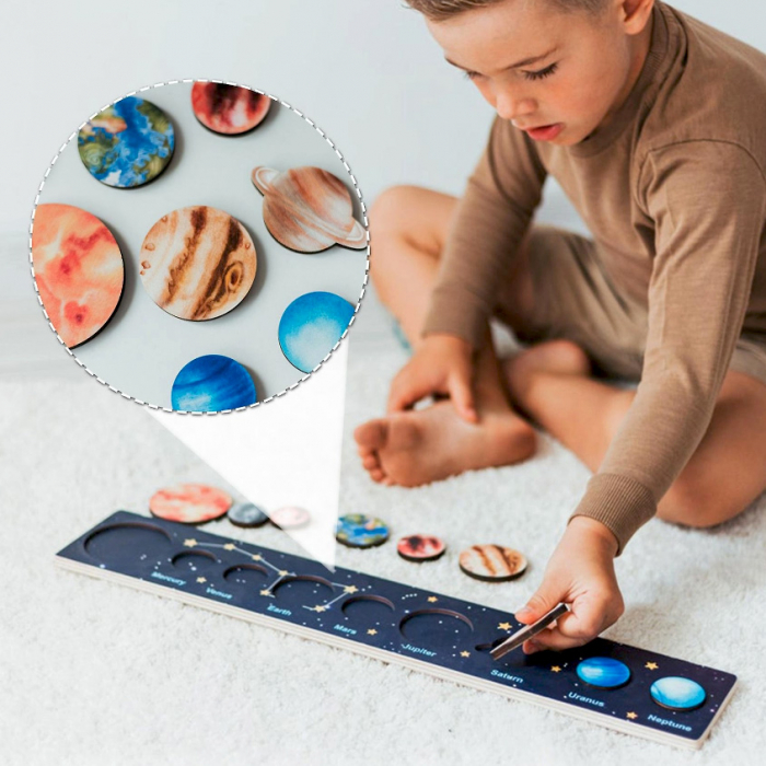 Puzzle din lemn incastru Sistemul Solar JC43 [4]