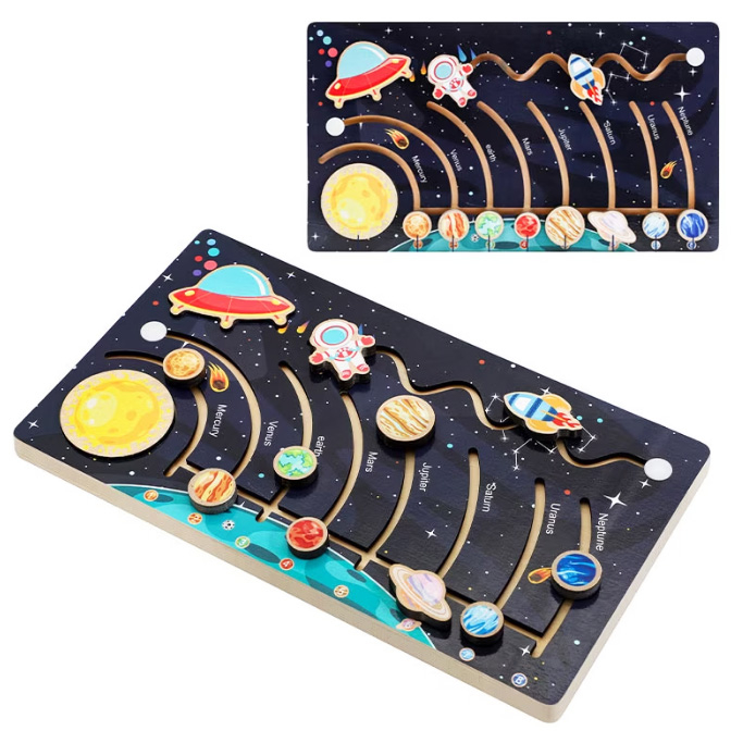 Puzzle din lemn labirint Sistemul Solar JC42 [5]