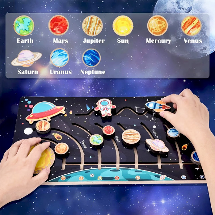 Puzzle din lemn labirint Sistemul Solar JC42 [3]