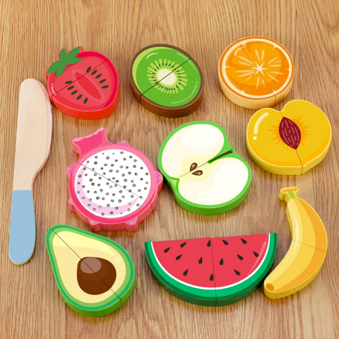 Puzzle din lemn magnetic de feliat fructe JC62 [3]