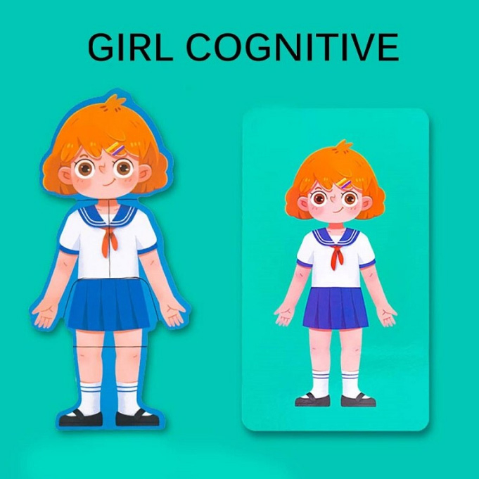 Puzzle educativ din lemn corpul uman fetiță în limba română JC64 [5]