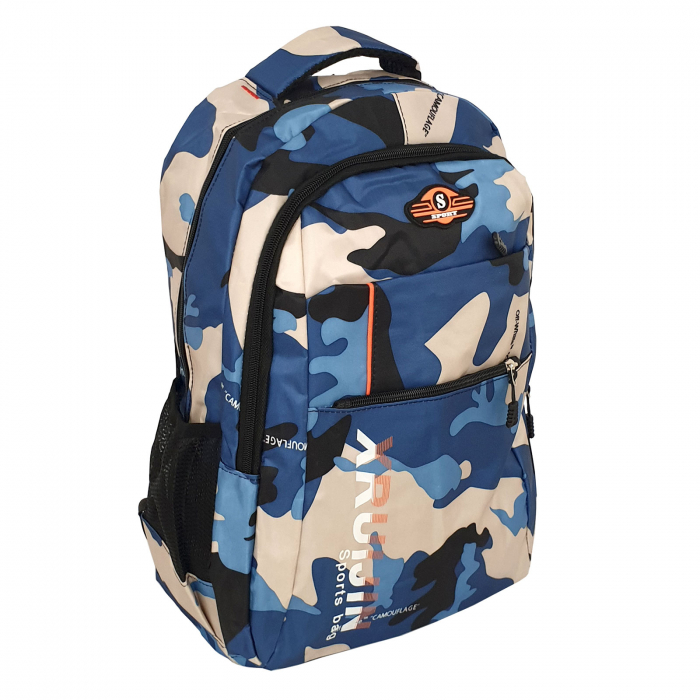 Rucsac camuflaj albastru XRU, 47 x 35 x 20 cm, 3 compartimente, RS22 [3]