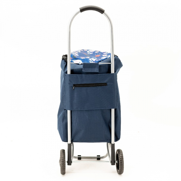 Sacoşă de piaţă cu cărucior, 2 roţi, 28 L, Albastru [3]