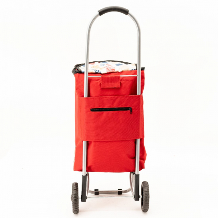Sacoşă de piaţă cu cărucior, 2 roţi, 28 L, Roşu [2]