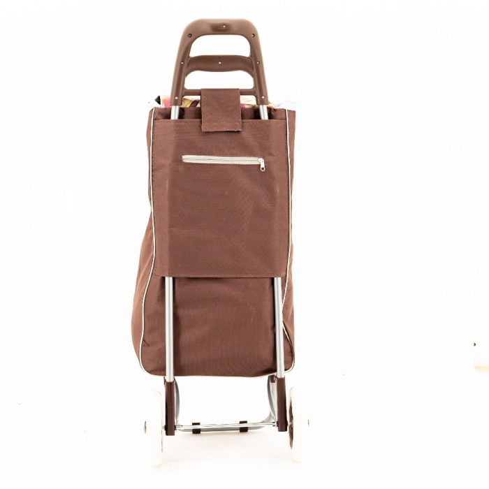 Sacoşă de piaţă cu cărucior, 2 roţi, 50 L, Maro [3]