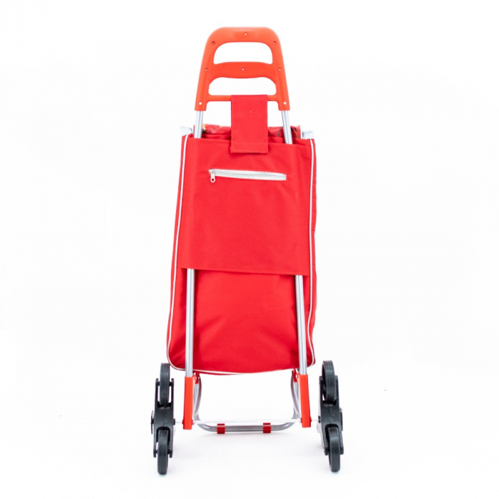 Sacoşă de piaţă cu cărucior, 3 roţi, 38 L, Roşu [3]