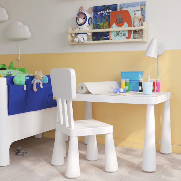 Scăunel din plastic cu spătar, 67x39x36 cm, alb, MC30 [4]