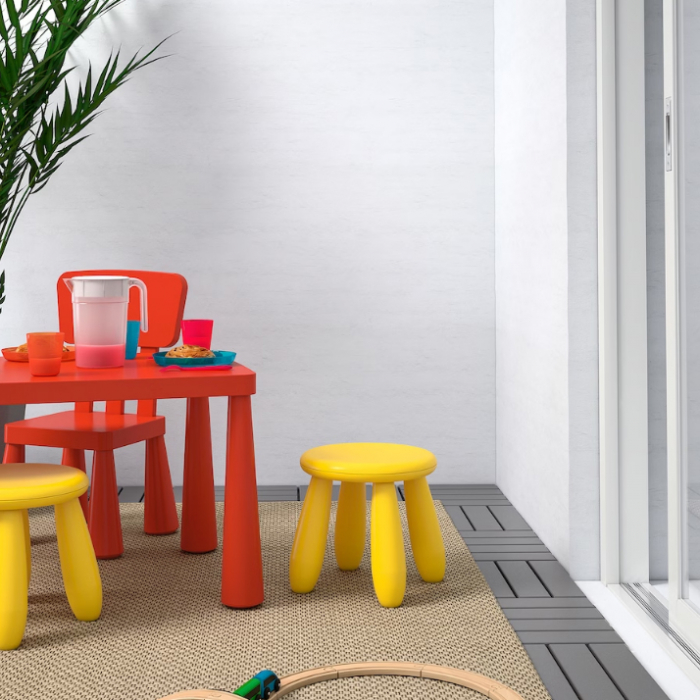 Taburet din plastic, rotund, diametru 30 cm, galben, MC34 [2]