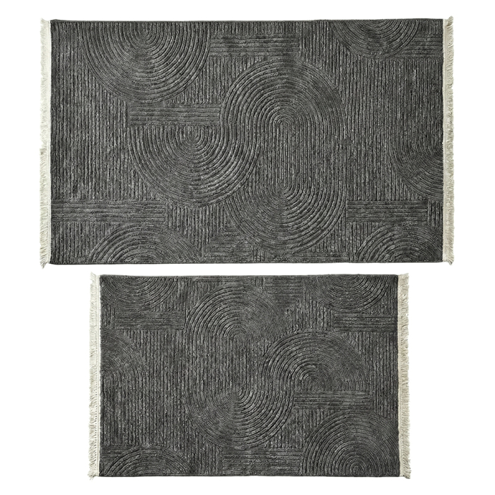 Set 2 covoare bucătărie antiderapante, Welsoft, acolade, antracit [2]