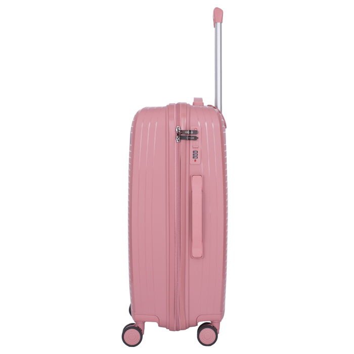 Set 2 trolere M+S, Polipropilenă flexibilă anti-casabilă, 4 roți, roz [6]