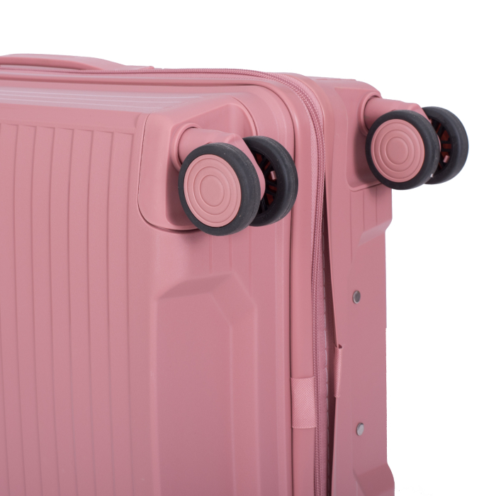 Set 2 trolere M+S, Polipropilenă flexibilă anti-casabilă, 4 roți, roz [9]