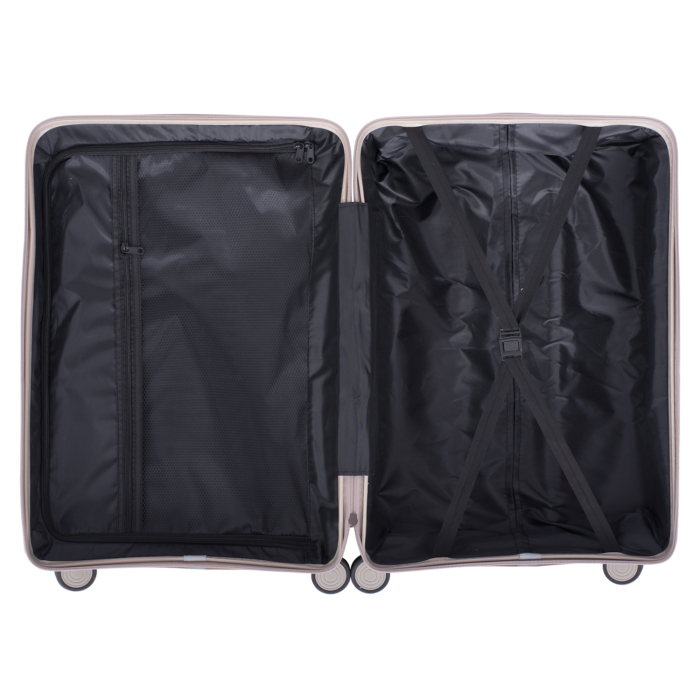 Set 2 trolere M+S, Polipropilenă flexibilă anti-casabilă, 4 roți, crem [10]