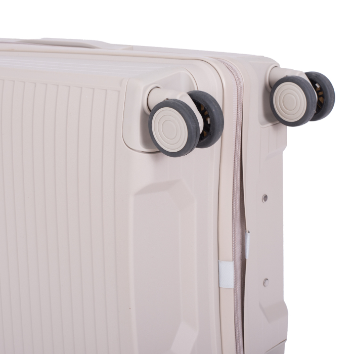 Set 2 trolere M+S, Polipropilenă flexibilă anti-casabilă, 4 roți, crem [9]