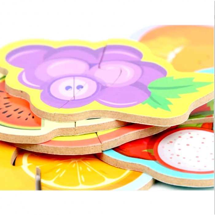 Set 24 puzzle din 2 piese din lemn cu fructe JC78 [2]