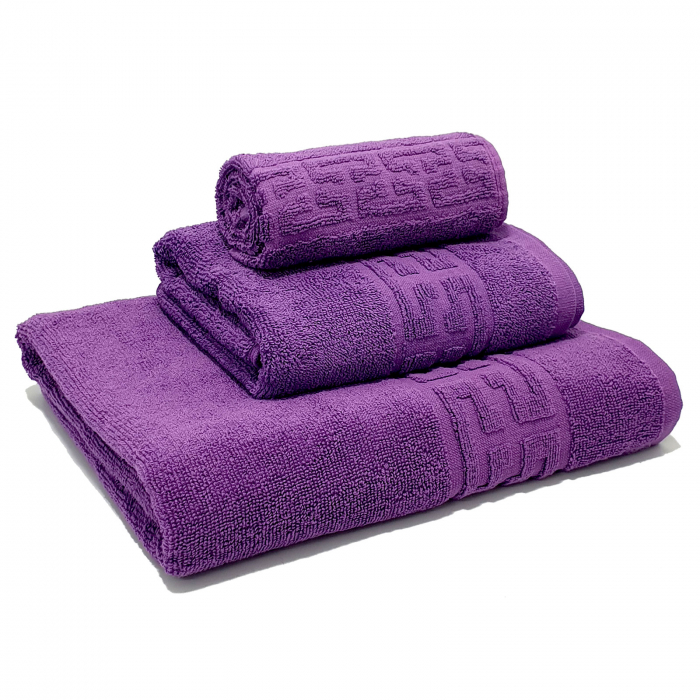 Set 3 prosoape de baie 70x130 cm, 50x90 cm, 30x50 cm, bumbac [1]