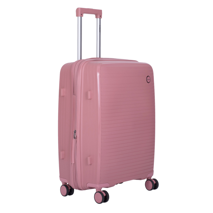 Set 3 trolere L+M+S, Polipropilenă flexibilă anti-casabilă, 4 roți duble, roz [3]